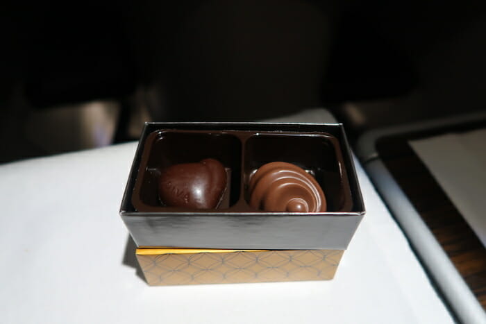 a box of chocolates on a table