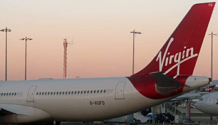 a plane parked at an airport