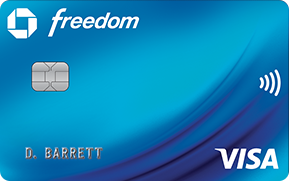 a blue and white credit card