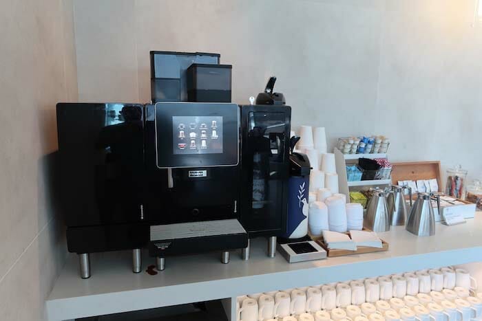 a coffee machine on a counter