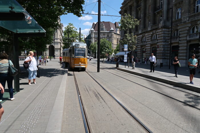 a trolley on a street