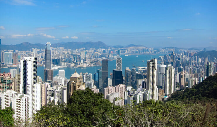 Victoria Peak with water in the background