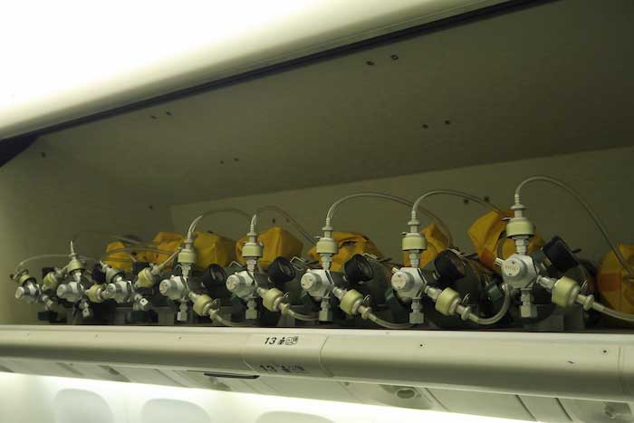 a row of yellow and black objects