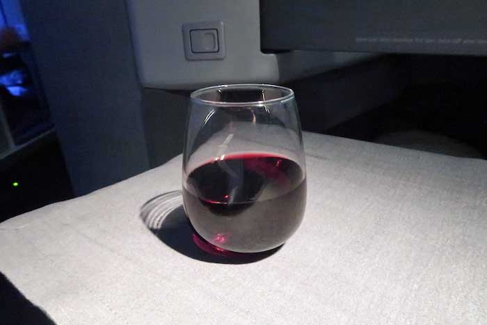 a glass of red wine