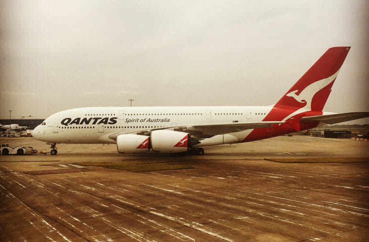 a large airplane on a runway