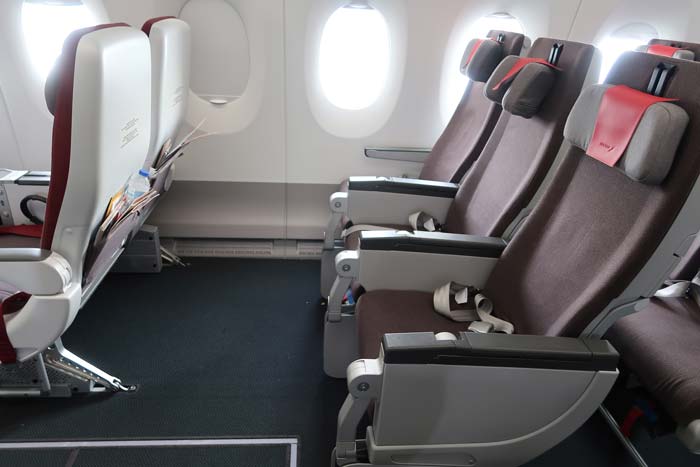 a row of seats in an airplane