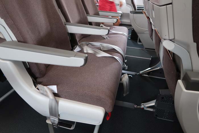 a row of seats in an airplane