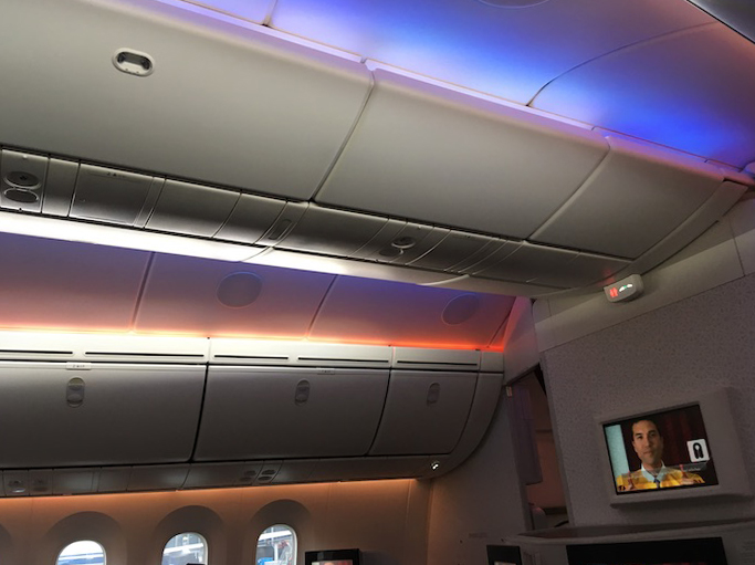 a plane with a television and windows