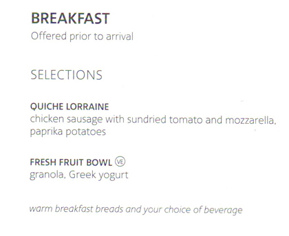 a menu of breakfast with black text
