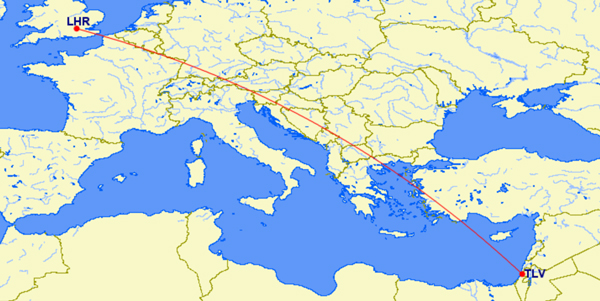 a map of europe with a red line