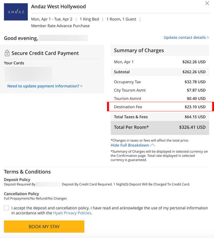 a screenshot of a credit card payment