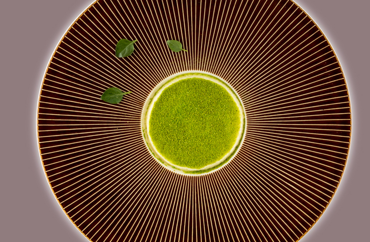 a green powder in a bowl