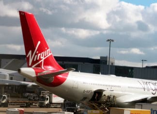 a plane parked at an airport