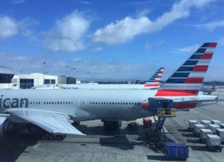 a plane parked at an airport