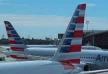 airplanes parked at an airport