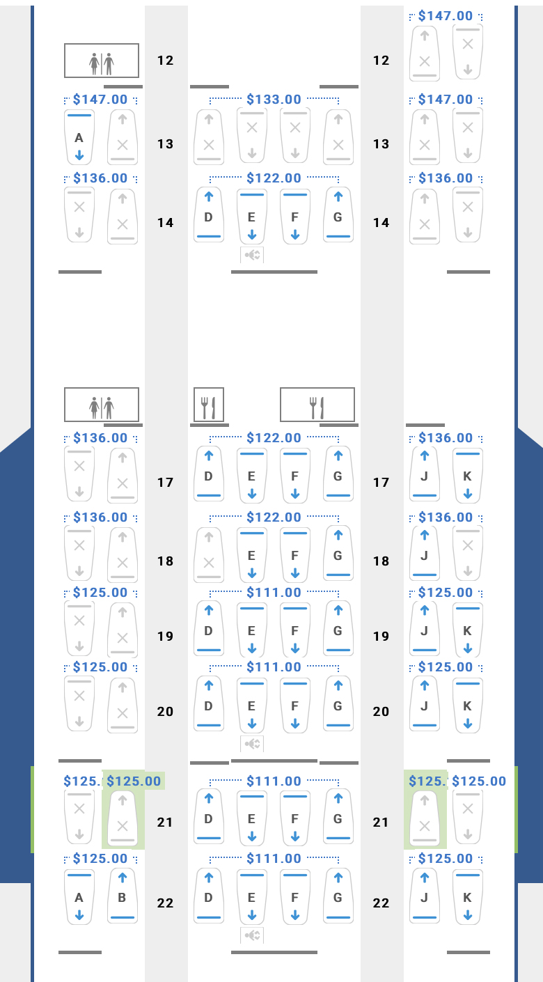 Business Class Seat Selection