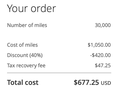 a screenshot of a cost comparison