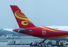 a red and yellow airplane