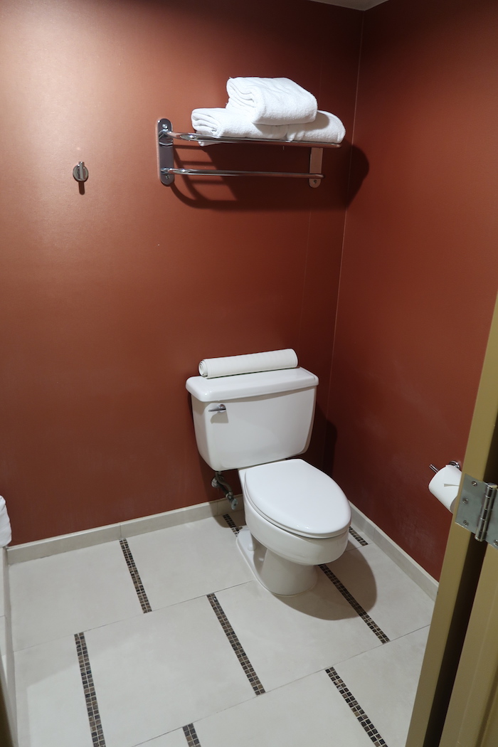 a toilet in a bathroom