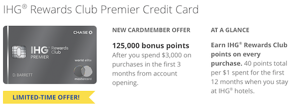 Yes The Sign Up Bonus On The Ihg Rewards Premier Credit Card