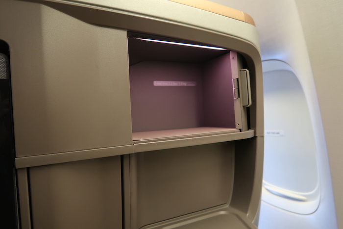 an empty safe in an airplane