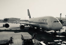 an airplane at an airport