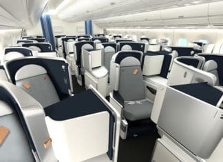 a plane with seats and windows