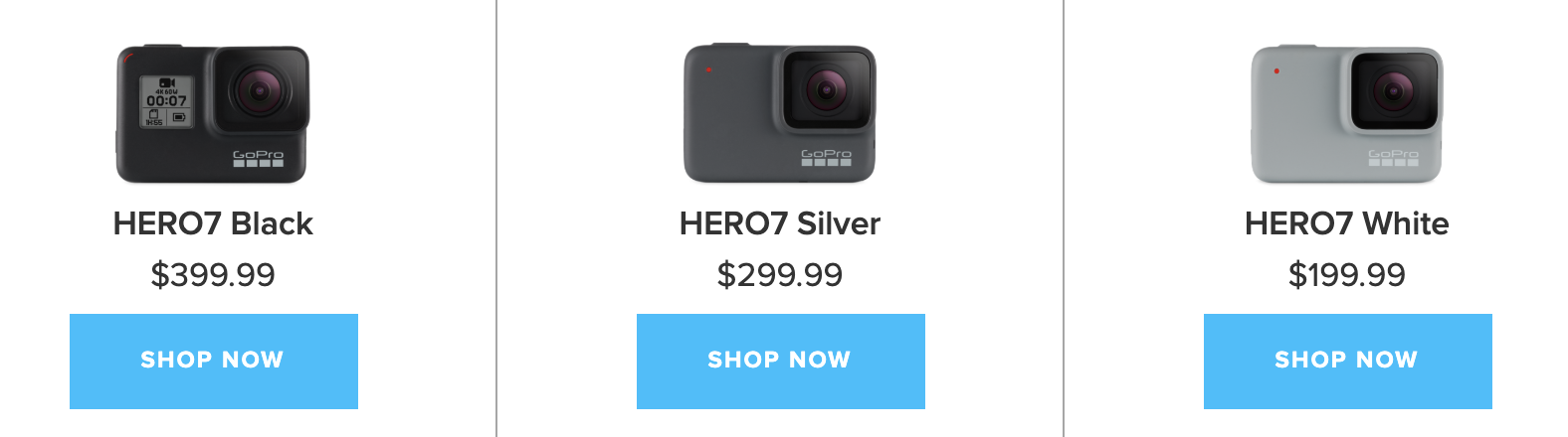 a black camera with a blue text