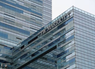 a building with a sign on it