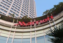 a building with a Marriott sign on it