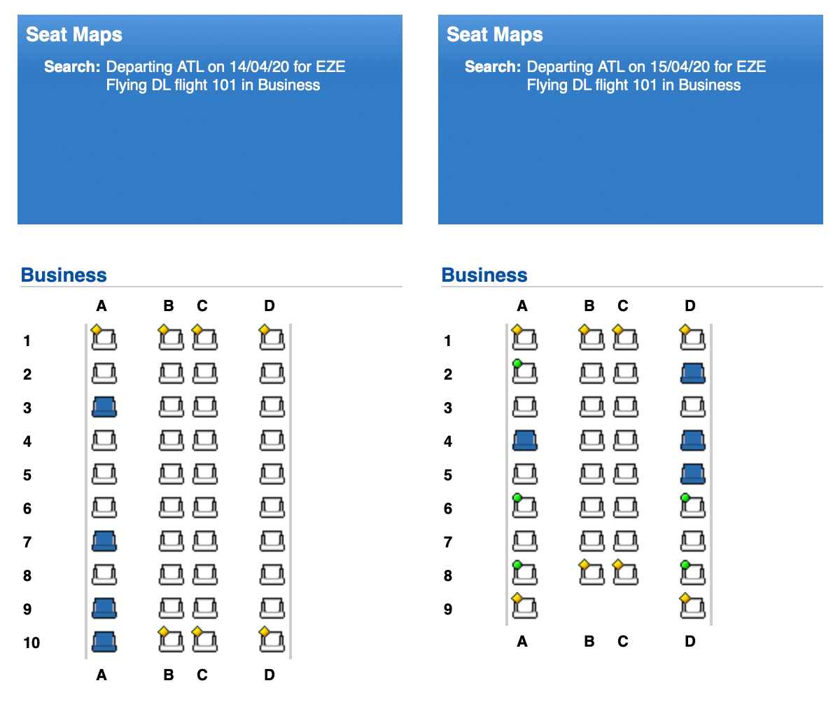 Delta International Flights Seating Chart