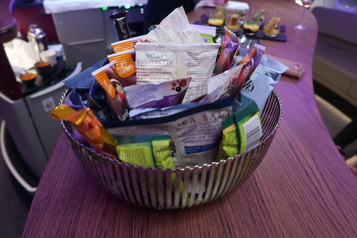 a basket of food on a table