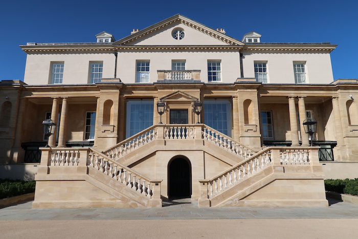 a building with a stone staircase