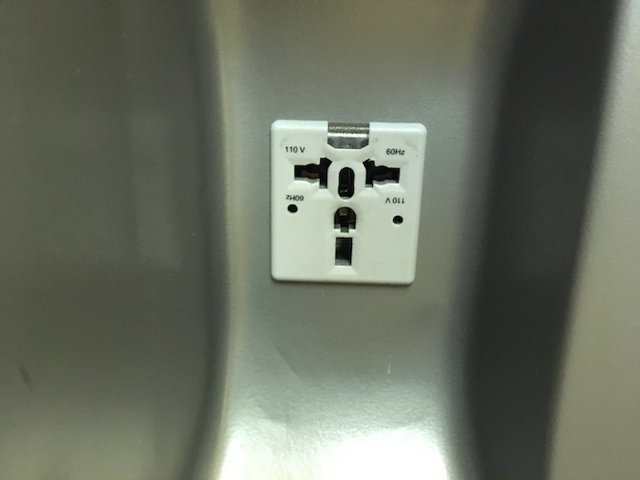 a white outlet on a gray surface