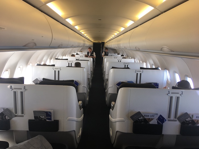 a plane with rows of seats