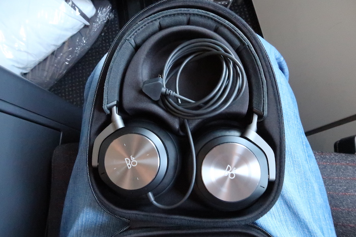 a pair of headphones in a bag