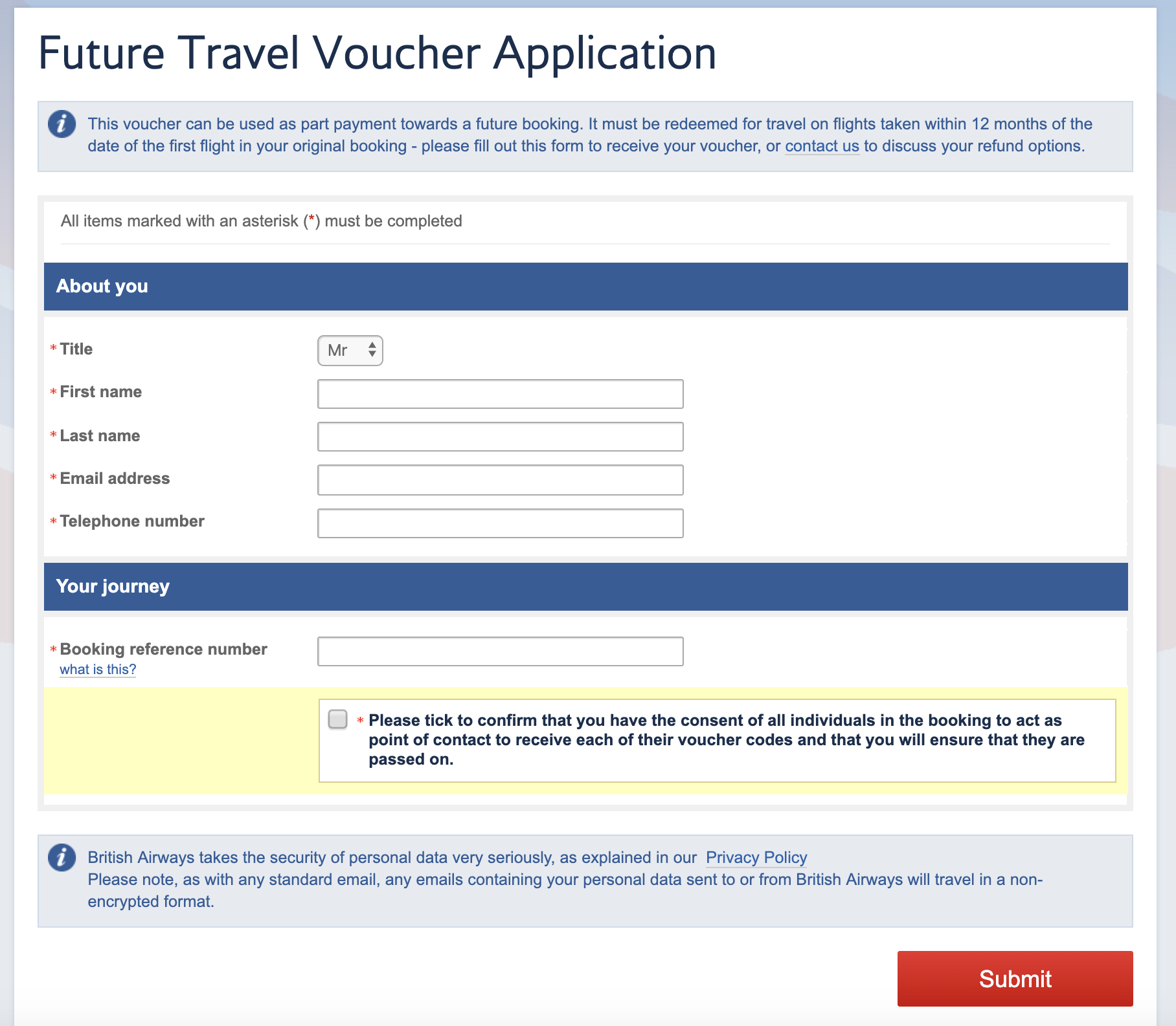 ba travel trade refund request form