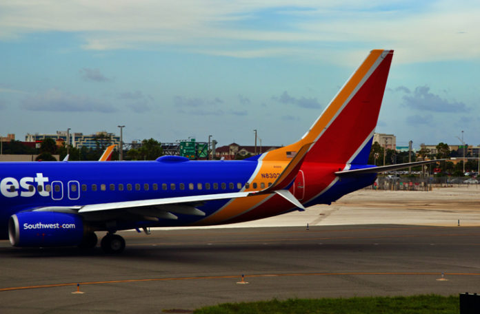 Southwest airplane on a runway