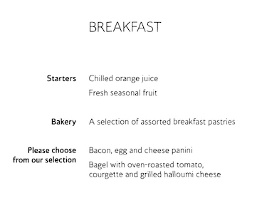 a menu of breakfast with text