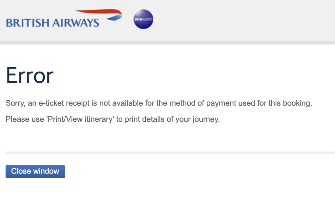 Be Careful When Using Select British Airways Vouchers (Itineraries Not ...