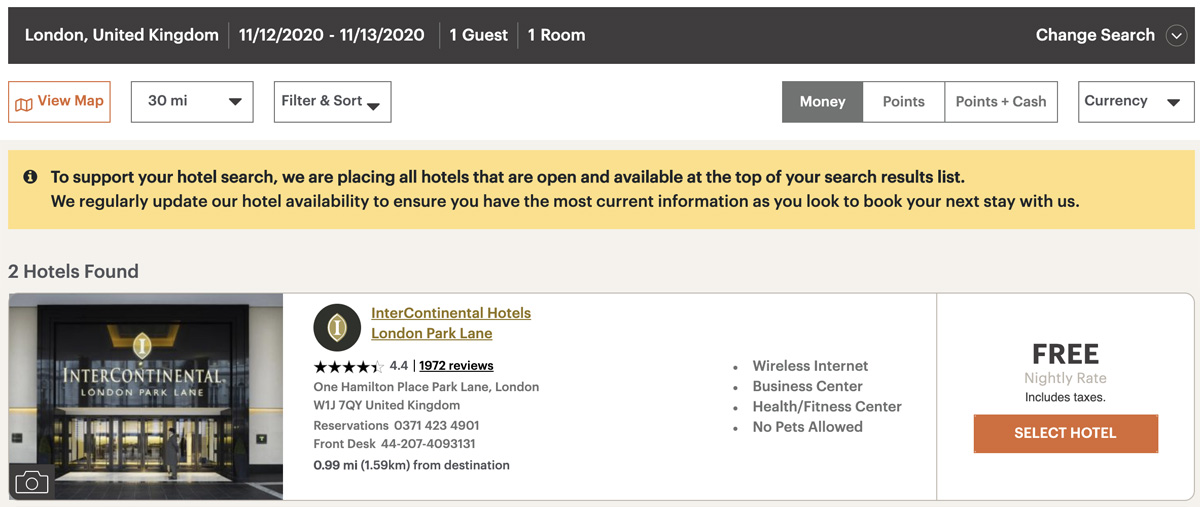 a screenshot of a hotel website