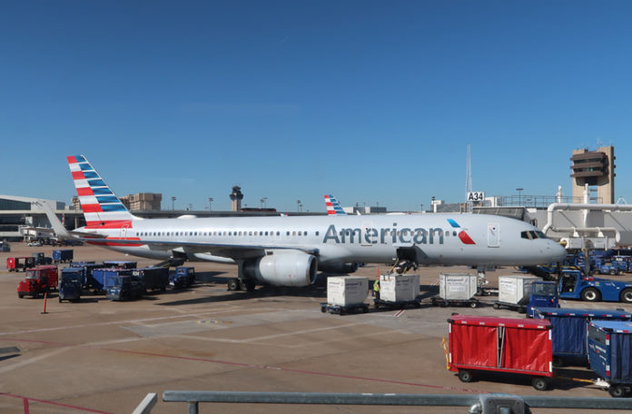 an airplane parked at an airport