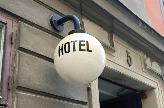 a light fixture on a building