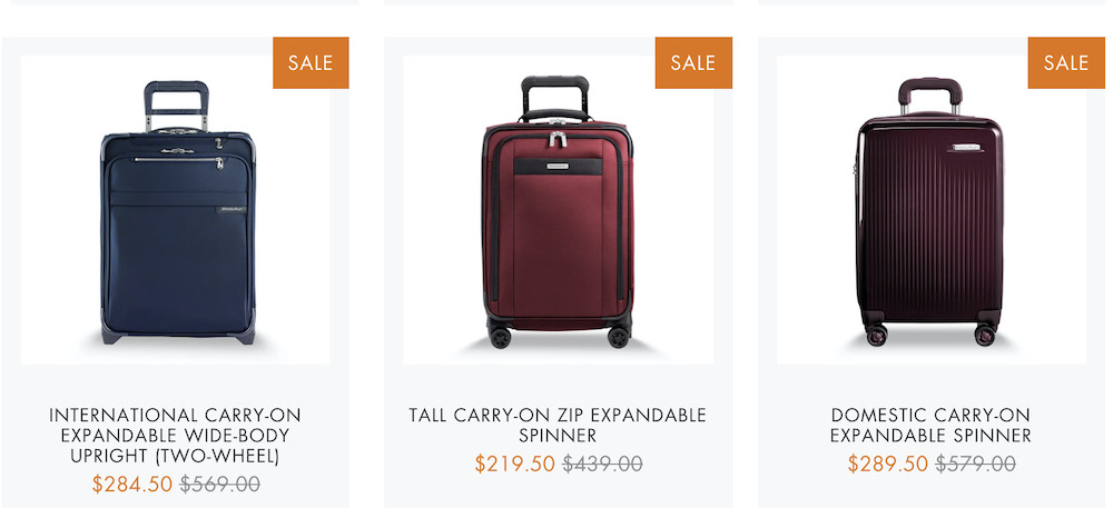 briggs luggage sale