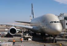 a large airplane on a tarmac