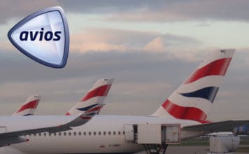 a close up of the tail fin of a plane