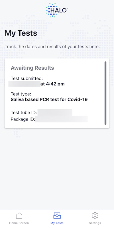 a screenshot of a test results