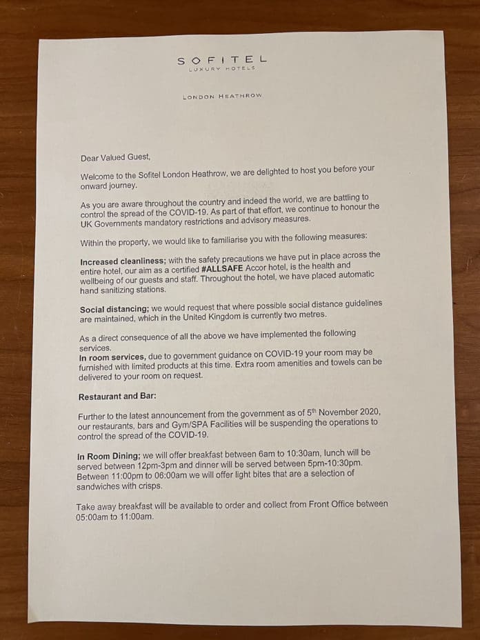 Quick Review The Sofitel Heathrow Terminal 5 (Covid Edition)