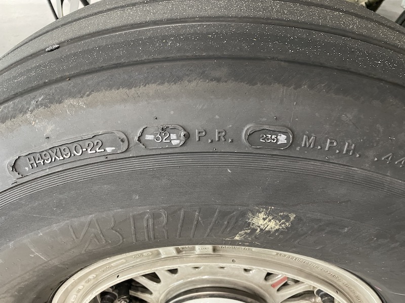a tire with text on it