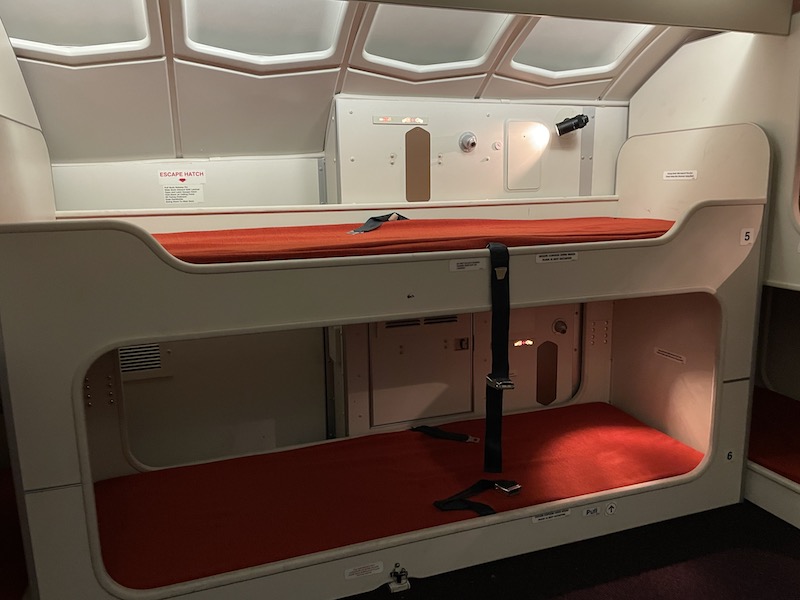 a bunk bed in a plane